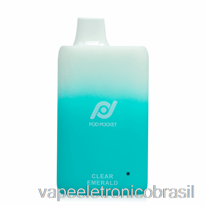 Vape Recarregável Pod Pocket 7500 Descartável Transparente Esmeralda